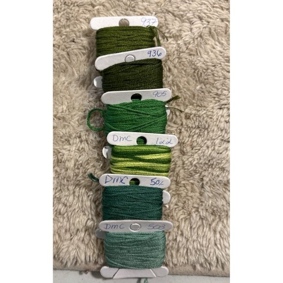 Assorted DMC Colorfast Embroidery Floss Set Of 19 Skeins Blue Green - Picture 5 of 5